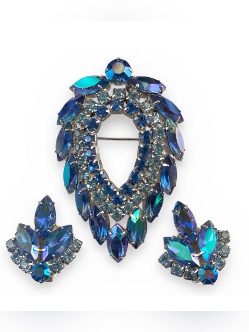 BOOK PIECE Famous Blue Lagoon Demi-Parure by DeLizza & Elster for Sarah Coventry